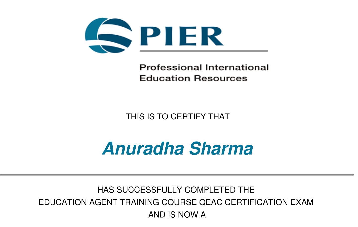 Official Certificate (A4)